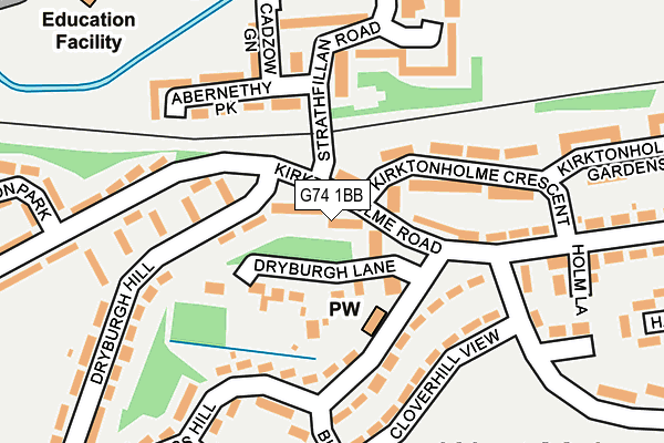 G74 1BB map - OS OpenMap – Local (Ordnance Survey)