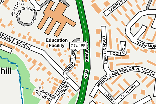 G74 1BF map - OS OpenMap – Local (Ordnance Survey)