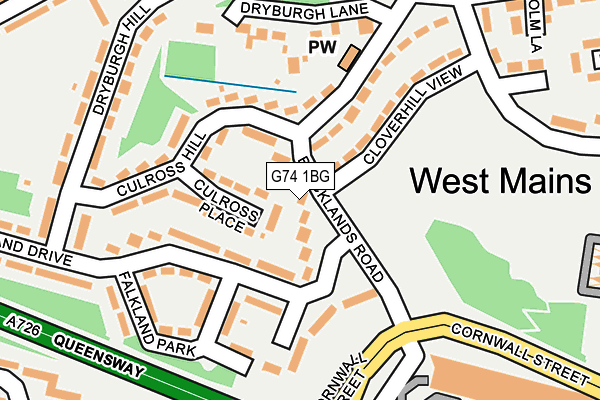 G74 1BG map - OS OpenMap – Local (Ordnance Survey)