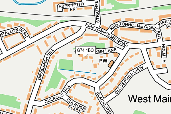 G74 1BQ map - OS OpenMap – Local (Ordnance Survey)