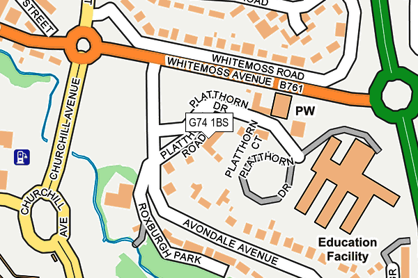 G74 1BS map - OS OpenMap – Local (Ordnance Survey)
