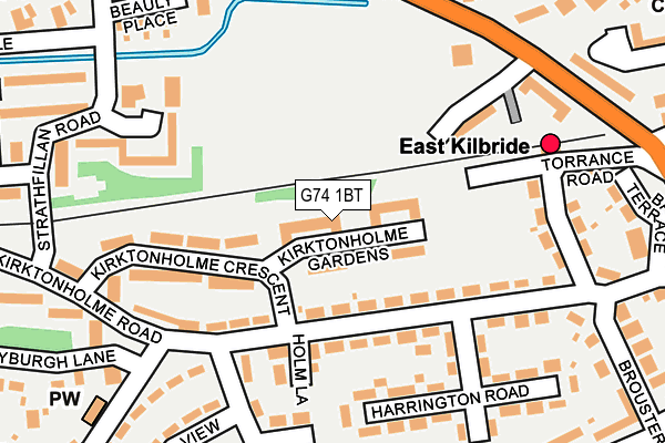 G74 1BT map - OS OpenMap – Local (Ordnance Survey)