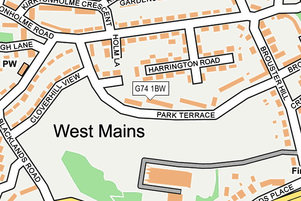 G74 1BW map - OS OpenMap – Local (Ordnance Survey)