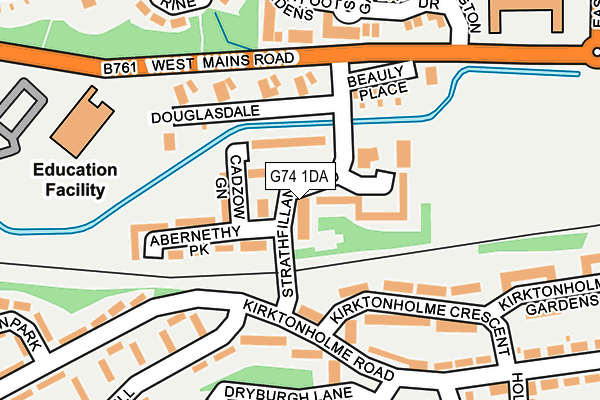 G74 1DA map - OS OpenMap – Local (Ordnance Survey)