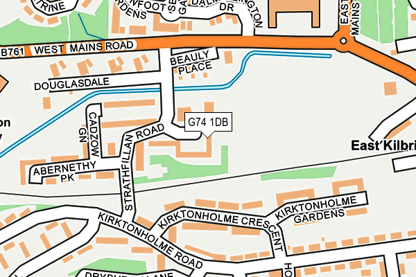 G74 1DB map - OS OpenMap – Local (Ordnance Survey)