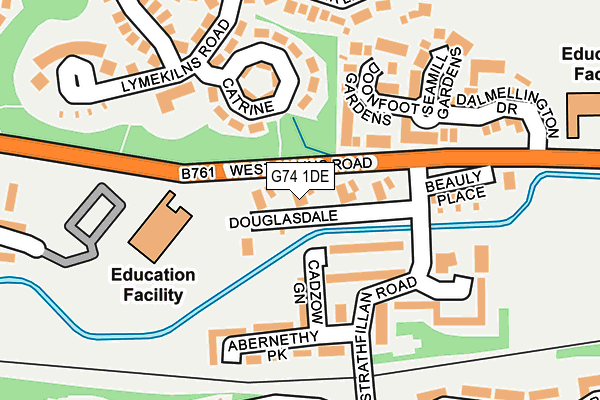 G74 1DE map - OS OpenMap – Local (Ordnance Survey)