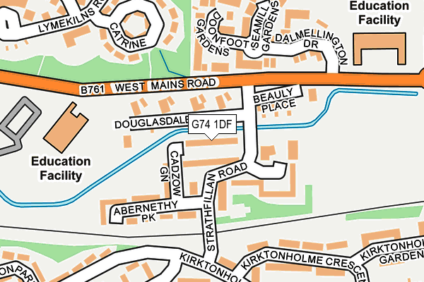 G74 1DF map - OS OpenMap – Local (Ordnance Survey)