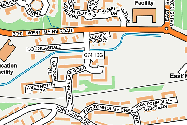 G74 1DG map - OS OpenMap – Local (Ordnance Survey)