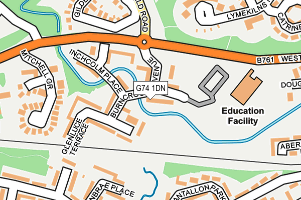 G74 1DN map - OS OpenMap – Local (Ordnance Survey)