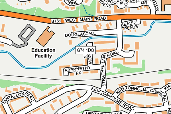 G74 1DQ map - OS OpenMap – Local (Ordnance Survey)