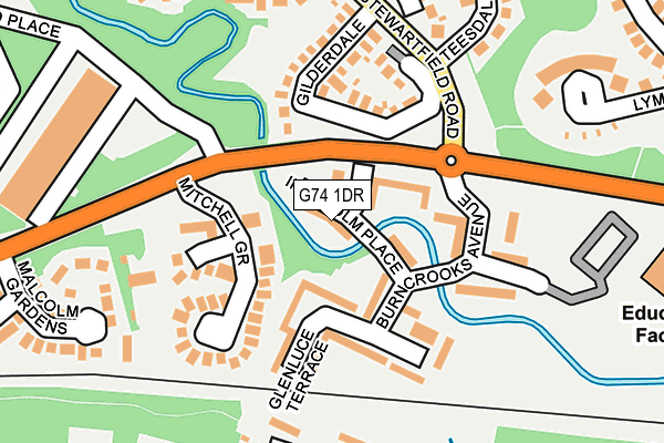 G74 1DR map - OS OpenMap – Local (Ordnance Survey)