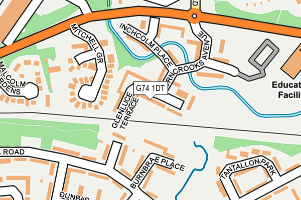 G74 1DT map - OS OpenMap – Local (Ordnance Survey)