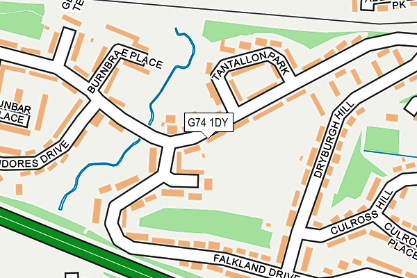 G74 1DY map - OS OpenMap – Local (Ordnance Survey)