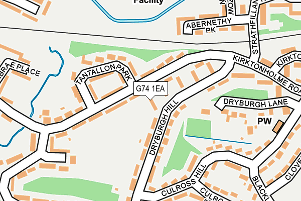 G74 1EA map - OS OpenMap – Local (Ordnance Survey)