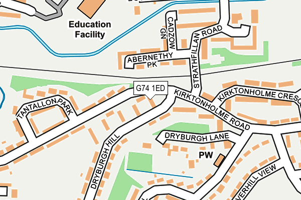 G74 1ED map - OS OpenMap – Local (Ordnance Survey)