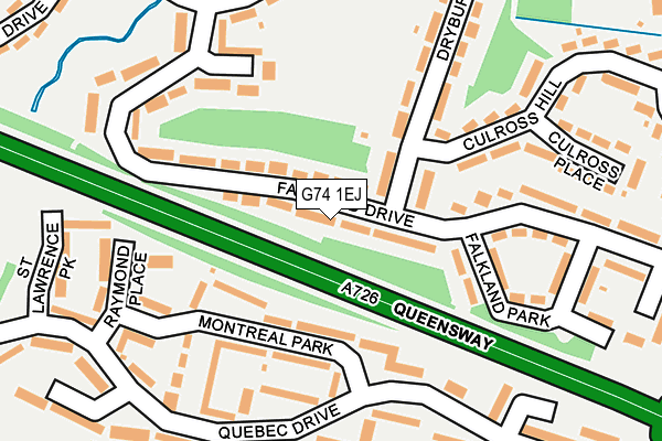 G74 1EJ map - OS OpenMap – Local (Ordnance Survey)