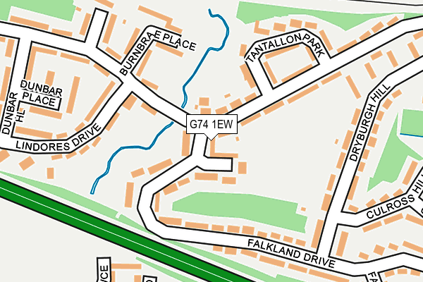 G74 1EW map - OS OpenMap – Local (Ordnance Survey)