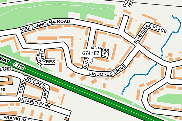 G74 1EZ map - OS OpenMap – Local (Ordnance Survey)