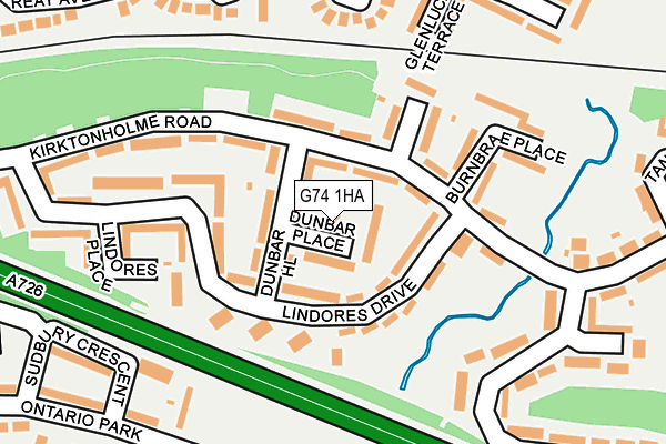 G74 1HA map - OS OpenMap – Local (Ordnance Survey)