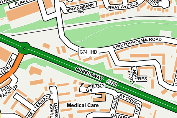 G74 1HD map - OS OpenMap – Local (Ordnance Survey)