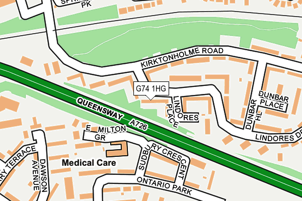 G74 1HG map - OS OpenMap – Local (Ordnance Survey)