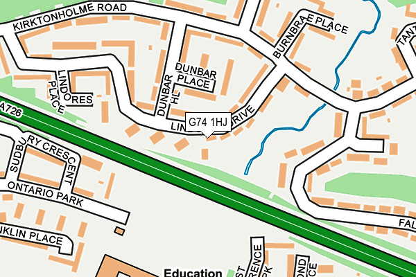 G74 1HJ map - OS OpenMap – Local (Ordnance Survey)