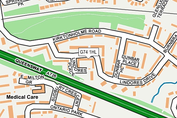 G74 1HL map - OS OpenMap – Local (Ordnance Survey)