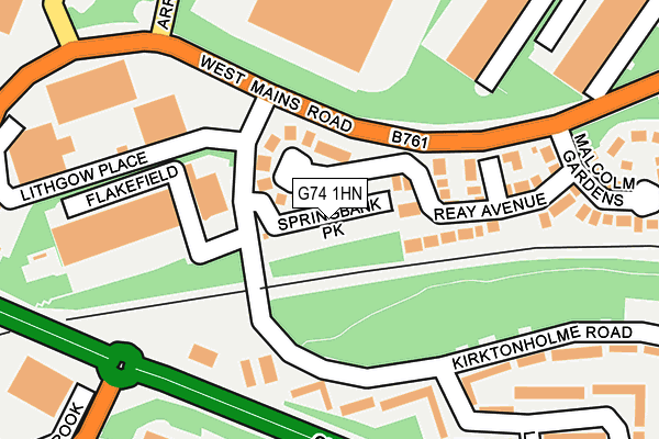 G74 1HN map - OS OpenMap – Local (Ordnance Survey)