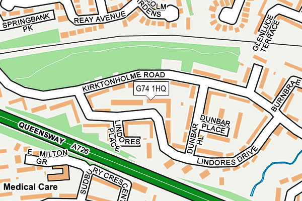 G74 1HQ map - OS OpenMap – Local (Ordnance Survey)