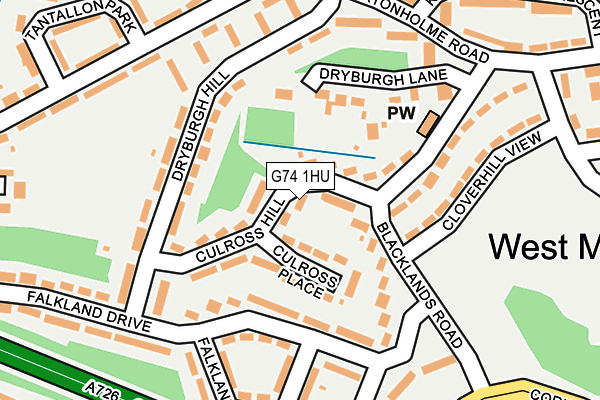 G74 1HU map - OS OpenMap – Local (Ordnance Survey)