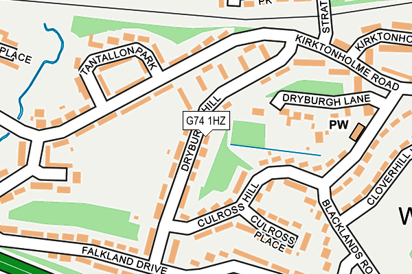 G74 1HZ map - OS OpenMap – Local (Ordnance Survey)