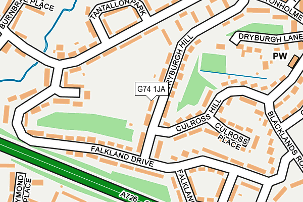 G74 1JA map - OS OpenMap – Local (Ordnance Survey)