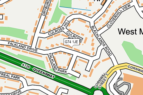 G74 1JE map - OS OpenMap – Local (Ordnance Survey)