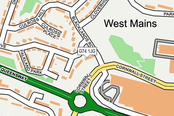 G74 1JG map - OS OpenMap – Local (Ordnance Survey)