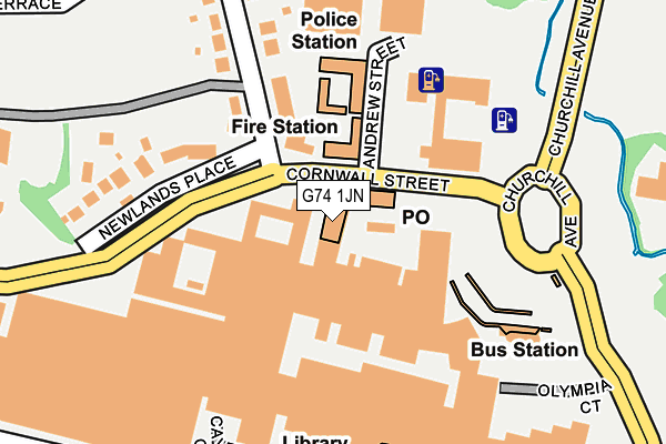 G74 1JN map - OS OpenMap – Local (Ordnance Survey)