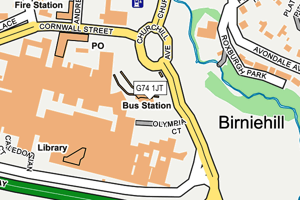 G74 1JT map - OS OpenMap – Local (Ordnance Survey)