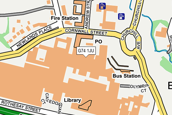G74 1JU map - OS OpenMap – Local (Ordnance Survey)