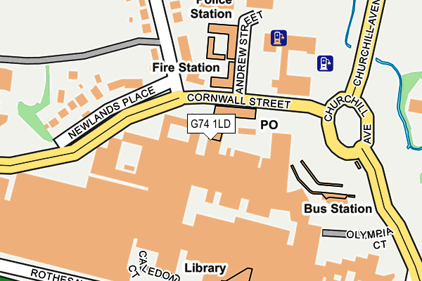 G74 1LD map - OS OpenMap – Local (Ordnance Survey)