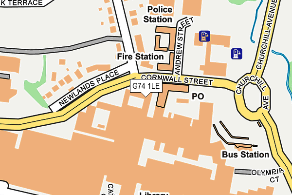 G74 1LE map - OS OpenMap – Local (Ordnance Survey)