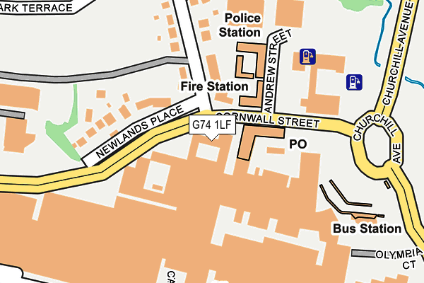 G74 1LF map - OS OpenMap – Local (Ordnance Survey)