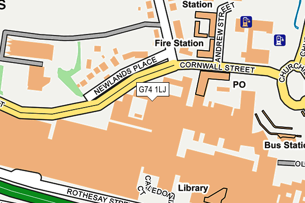 G74 1LJ map - OS OpenMap – Local (Ordnance Survey)