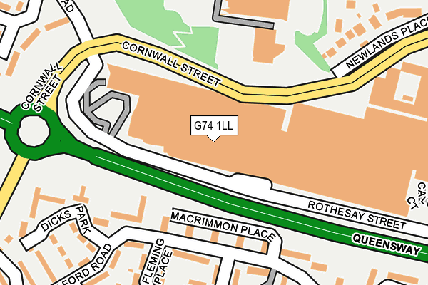 G74 1LL map - OS OpenMap – Local (Ordnance Survey)