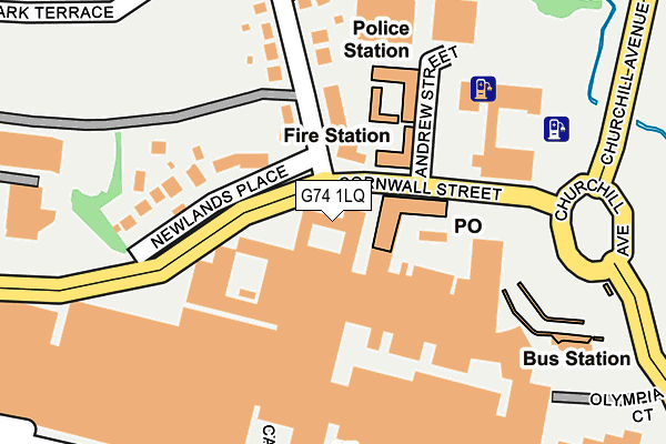 G74 1LQ map - OS OpenMap – Local (Ordnance Survey)