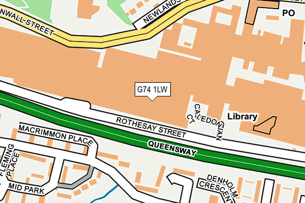 G74 1LW map - OS OpenMap – Local (Ordnance Survey)