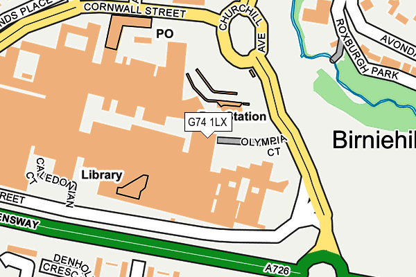 G74 1LX map - OS OpenMap – Local (Ordnance Survey)