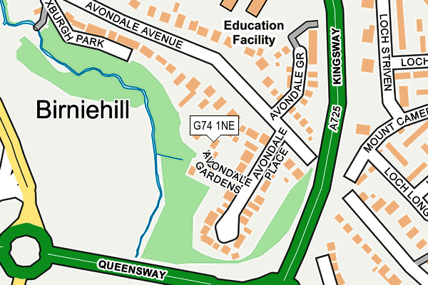 G74 1NE map - OS OpenMap – Local (Ordnance Survey)