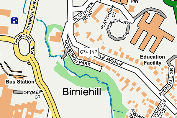 G74 1NP map - OS OpenMap – Local (Ordnance Survey)