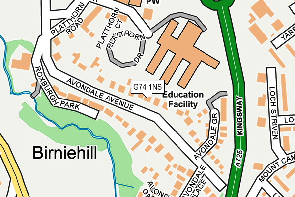 G74 1NS map - OS OpenMap – Local (Ordnance Survey)