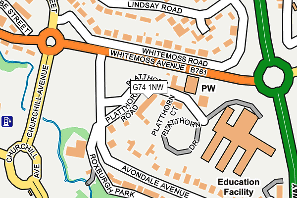 G74 1NW map - OS OpenMap – Local (Ordnance Survey)