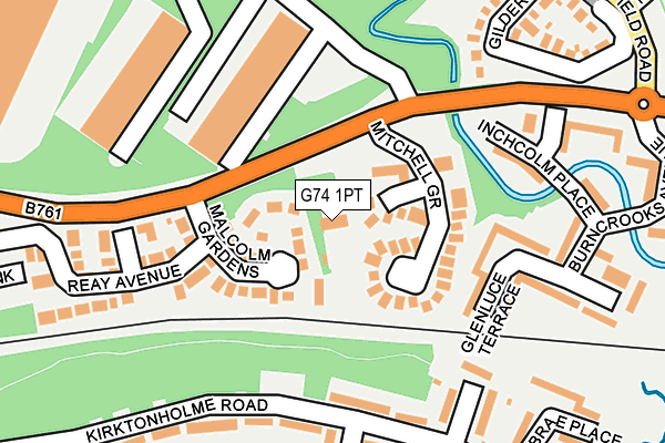 G74 1PT map - OS OpenMap – Local (Ordnance Survey)